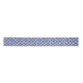 Blue Floral Arabic Pattern Ribbon Satijnen Lint (Voorkant)