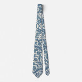 Blue  Floral Arabic Pattern Stropdas (Voorkant)