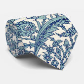 Blue  Floral Arabic Pattern Stropdas (Opgerold)