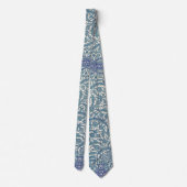 Blue Floral Arabic Pattern Stropdas (Achterkant)