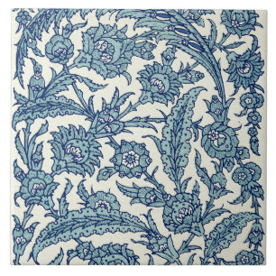Blue  Floral Arabic Pattern Tegeltje