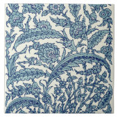 Blue  Floral Arabic Pattern Tegeltje (Voorkant)