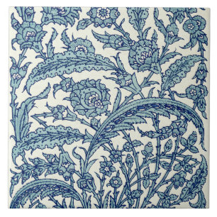 Blue Floral Arabic Pattern Tegeltje
