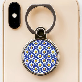 Blue Floral Arabic Pattern Telefoonring