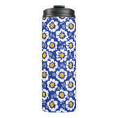 Blue Floral Arabic Pattern Thermosbeker (Voorkant)