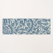 Blue Floral Arabic Pattern Yogamat (Voorkant (horizontaal))