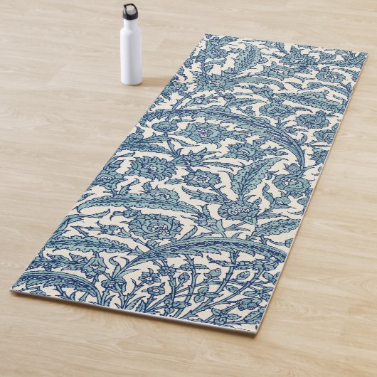 Blue Floral Arabic Pattern Yogamat (In situ)