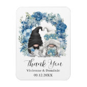 Blue Floral Arch Gnome Wedding Bedankt Card Magneet (Verticaal)