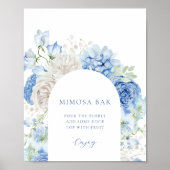 Blue Floral Arch Vrijgezellenfeest Mimosa Bar Teke Poster (Voorkant)