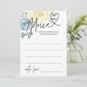 Blue Floral Baby Boy Douche Advies spel Kaart (Staand voorkant)