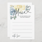 Blue Floral Baby Boy Douche Advies spel Kaart (Voorkant / Achterkant)