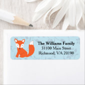 Blue Floral Baby Fox Etiket (Insitu)