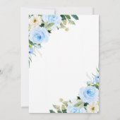Blue Floral Baby in Bloom Baby shower Kaart (Achterkant)