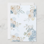 Blue Floral BABY IN BLOOM Baby shower Uitnodiging (Achterkant)