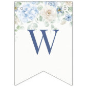 Blue Floral Baby in Bloom Hydrangea Baby shower Vlaggetjes (Tweede vlag)