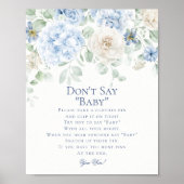 Blue Floral Baby in Bloom Hydrangea Game Poster (Voorkant)