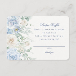 Blue Floral Baby in Bloom Luier Raffle Kaart