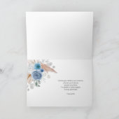 Blue Floral Baby shower Boy Bedankkaart (Binnen)