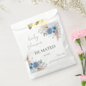 Blue Floral Baby shower Boy Bedankzakje (Gezegeld)