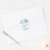 Blue Floral Baby shower Boy Classic Ronde Sticker (Envelop)