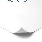 Blue floral Baby shower Boy Welkomstbord Poster (Hoek)