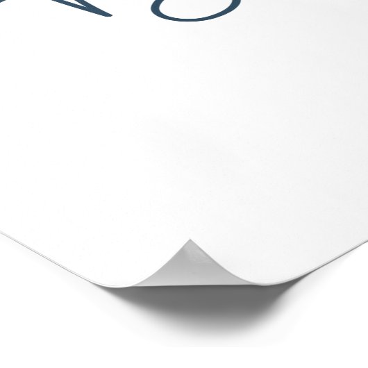 Blue floral Baby shower Boy Welkomstbord Poster (Hoek)