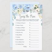 Blue Floral Baby shower Game raadt de prijs (Voorkant / Achterkant)