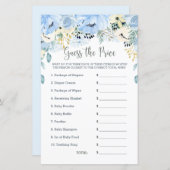 Blue Floral Baby shower Game raadt de prijs (Voorkant / Achterkant)