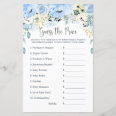 Blue Floral Baby shower Game raadt de prijs (Voorkant)