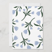 Blue Floral Baby Shower Invitation Kaart (Achterkant)