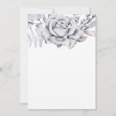 Blue Floral Baby shower Invitation Kaart (Achterkant)