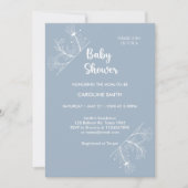Blue Floral Baby shower Kaart (Voorkant)