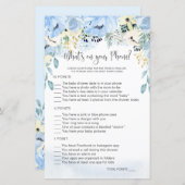 Blue Floral Baby shower Wat is er op je telefoonsp (Voorkant / Achterkant)
