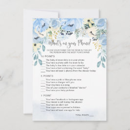 Blue Floral Baby shower Wat is er op je telefoonsp Kaart