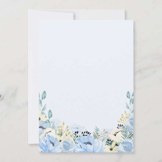 Blue Floral Baby shower Wat is er op je telefoonsp Kaart (Achterkant)