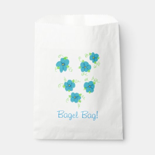 Blue Floral Bagel Bag Bedankzakje (Voorkant)