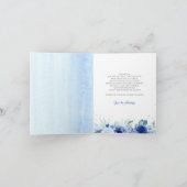 Blue Floral Balloon Baby shower dank u Bedankkaart (Binnen)