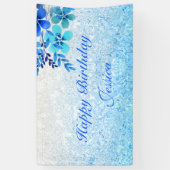 Blue Floral Banner (Verticaal)