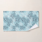 Blue Floral Bath Towelset Bad Handdoek (Handdoek)