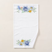 Blue Floral Bath Towelset Bad Handdoek (Handdoek)