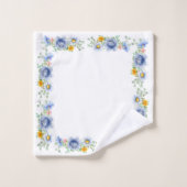 Blue Floral Bath Towelset Bad Handdoek (Wasdoekje)