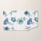 Blue Floral Bathroom Towel Set Bad Handdoek (Handdoek)