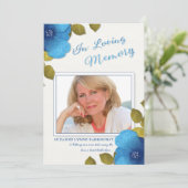 Blue Floral Bedankt voor je sympathie Aangepaste f (Staand voorkant)