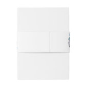 Blue Floral Belly Band Uitnodigingen Wikkel (Achterkant Voorbeeld)