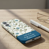 Blue Floral Bible Verse Case-Mate iPhone Case
