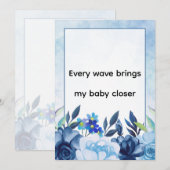 Blue Floral Birth Affirmation Art Feestdagenkaart (Voorkant / Achterkant)