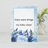 Blue Floral Birth Affirmation Art Feestdagenkaart (Staand voorkant)