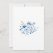 Blue Floral Birthday Kaart (Achterkant)