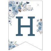 Blue Floral Birthday Party Vlaggetjes (Tweede vlag)