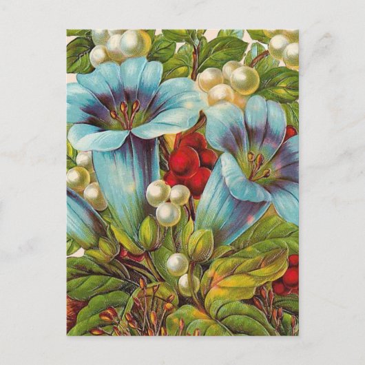 "Blue Floral"  bloemen Briefkaart (Voorkant)